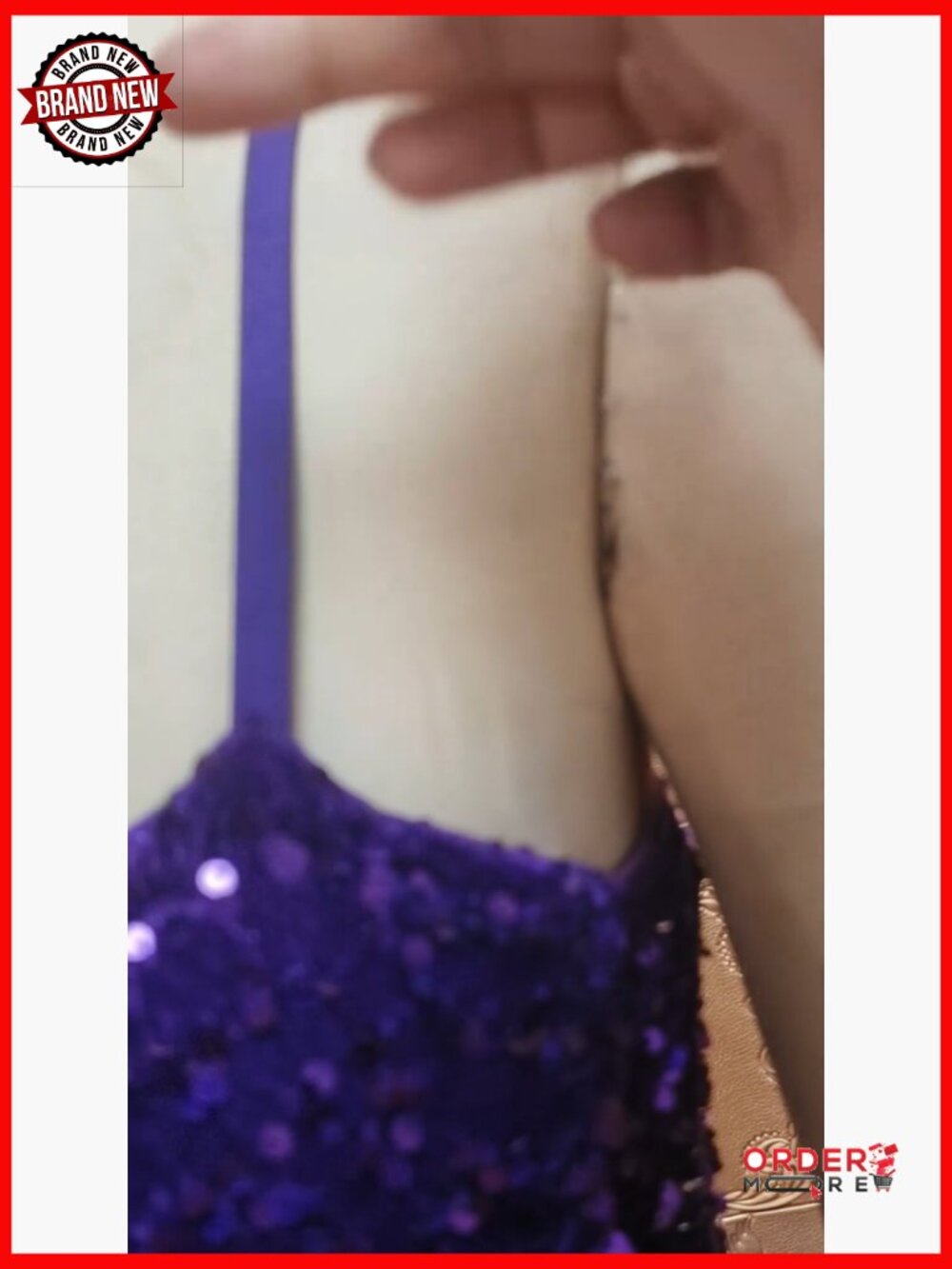 Elegant Sequin Mermaid Bodycon Maxi Dress with Ruffled Hem - Picture 7 of 7